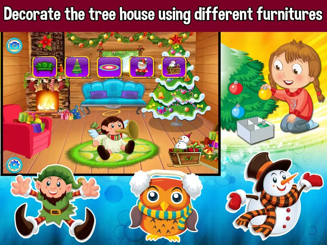 تصاویر Santa's Christmas Treehouse Builder iPad 