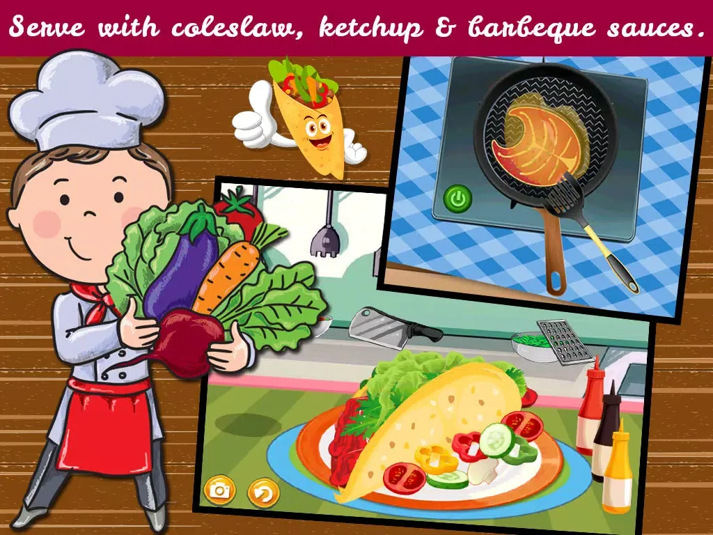 ภาพหน้าจอของ Mexican Cooking Mania - Tacos Maker Kids Food Games iPad 