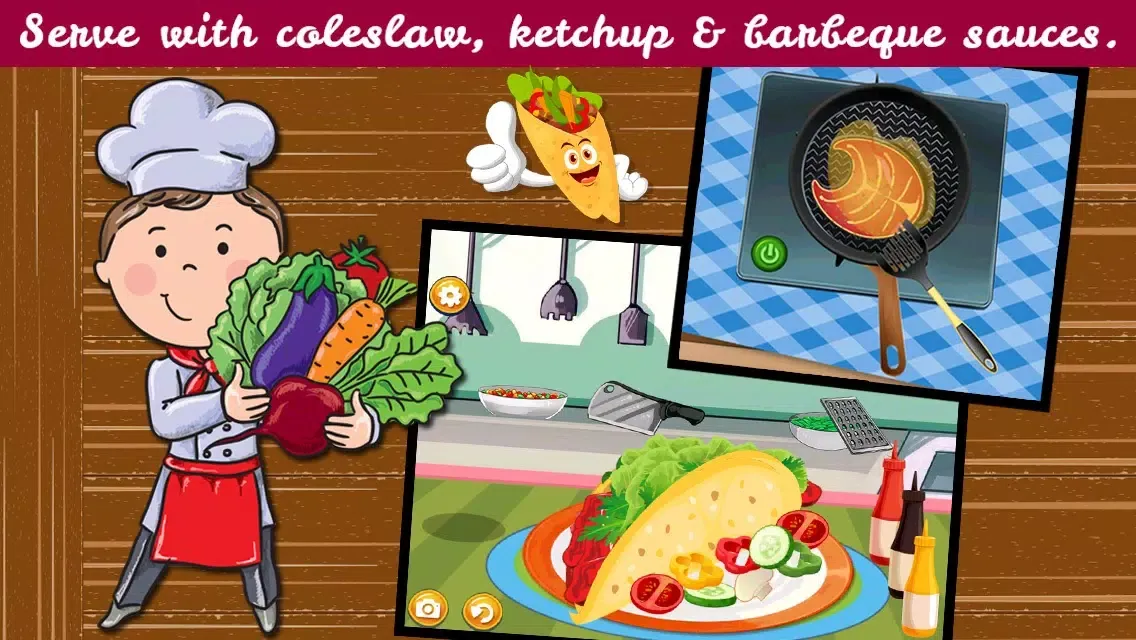 ภาพหน้าจอของ Mexican Cooking Mania - Tacos Maker Kids Food Games