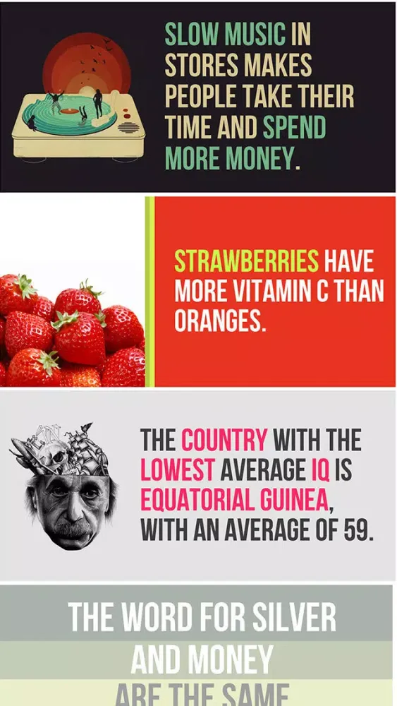 Capturas de tela do Weird Fun Facts Free