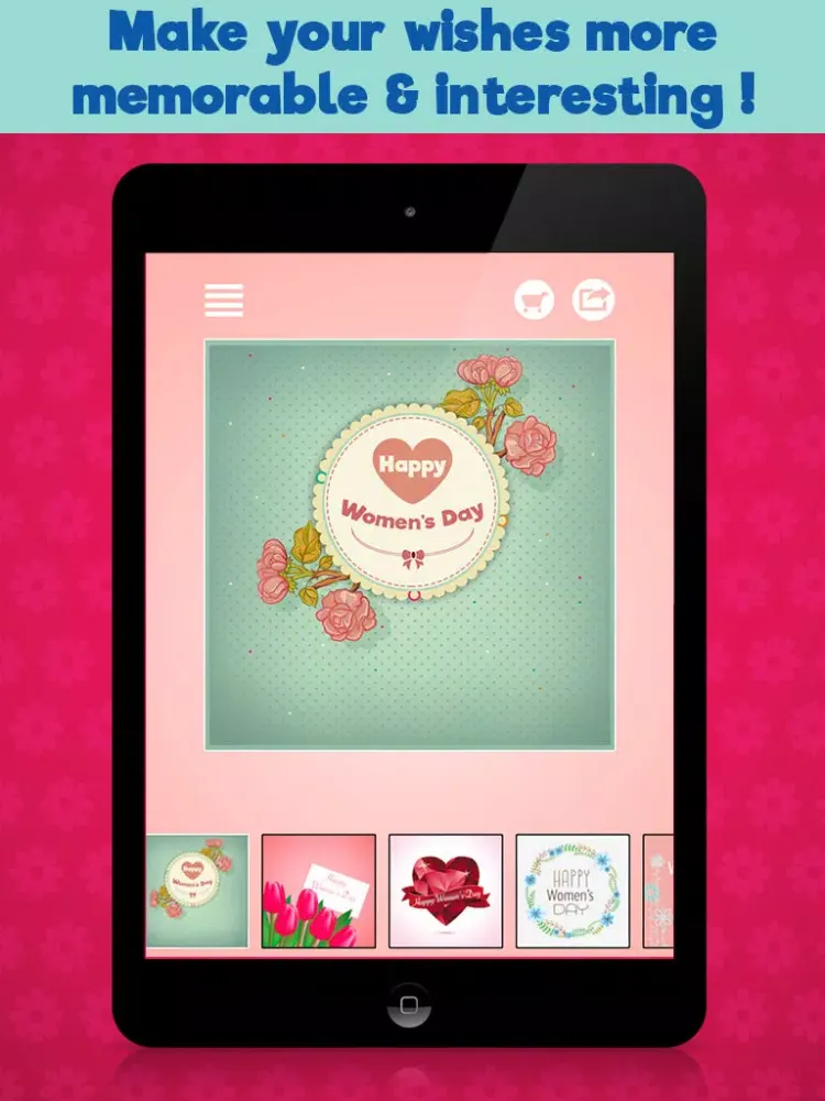 Women's Day Cards & Greetings iPad  Screenshots
