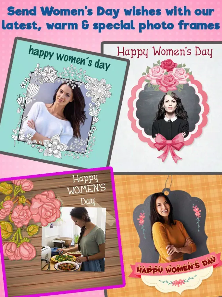 Women's Day Frames Photo Editor iPad  Screenshots