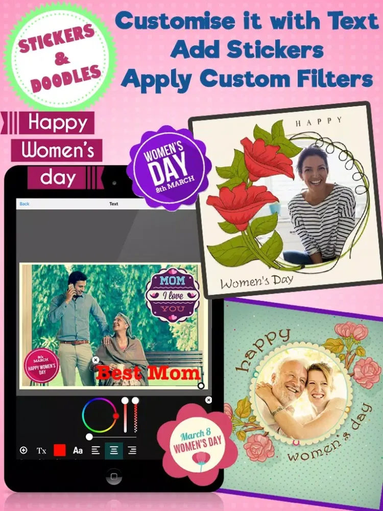 Women's Day Frames Photo Editor iPad  Screenshots