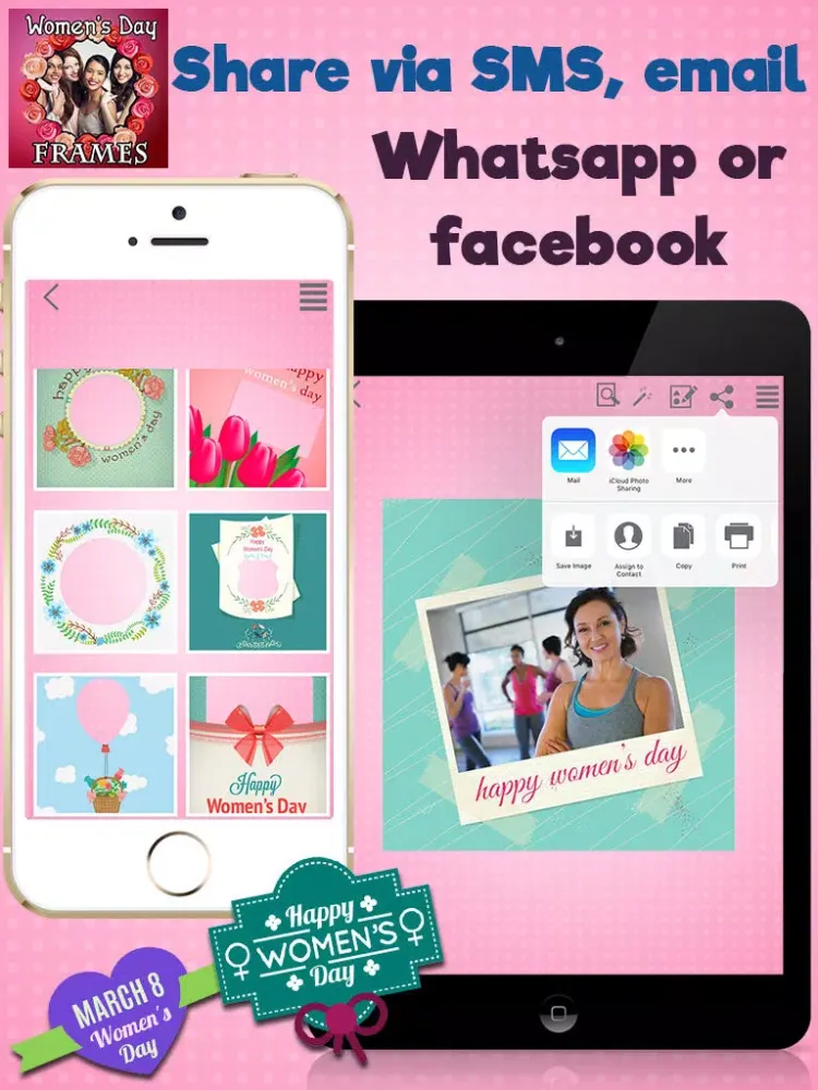 Women's Day Frames Photo Editor iPad  Screenshots