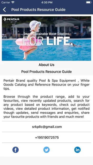 Capturas de tela do Pool Catalog