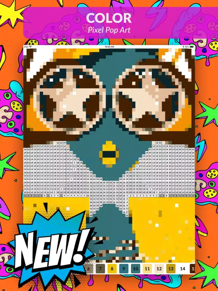 Ảnh chụp màn hình của Pop Art: Pixel Coloring Game iPad 