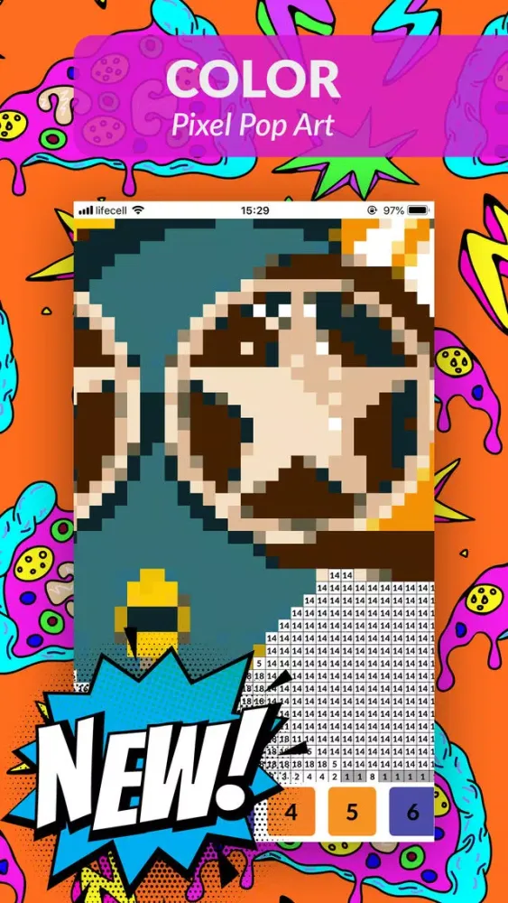Ảnh chụp màn hình của Pop Art: Pixel Coloring Game