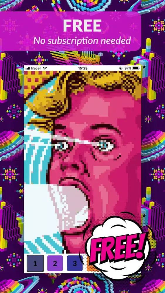 Ảnh chụp màn hình của Pop Art: Pixel Coloring Game