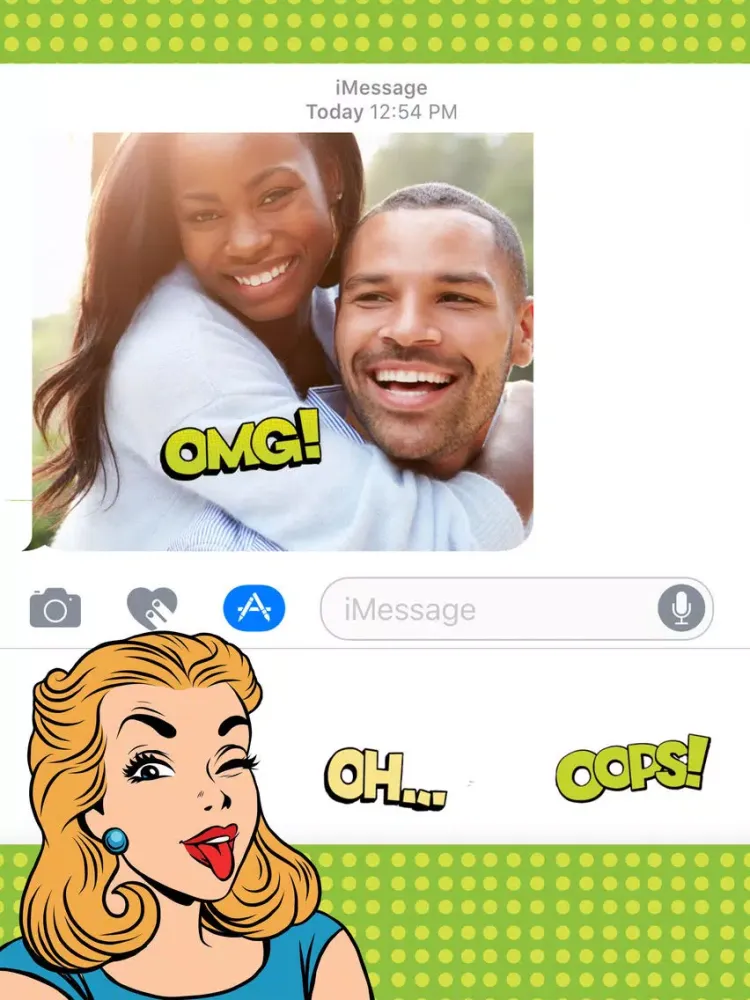 Pop Art Stickers for iMessage iPad  스크린샷
