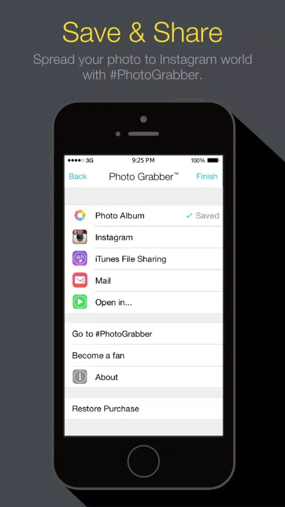 تصاویر Photo Grabber Free - Grab Perfect Photo Picture Image and Fotos from Video Clip or Movie Film and Square Fit Scale Rotate Fill Background Colors and Add Text or Caption on Photo for Instagram