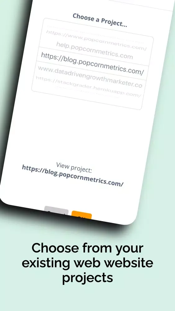 Capturas de tela do Popcorn Metrics Reports