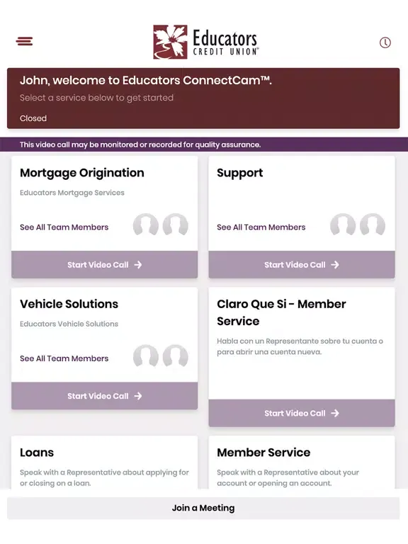 Educators ConnectCam iPad  Screenshots