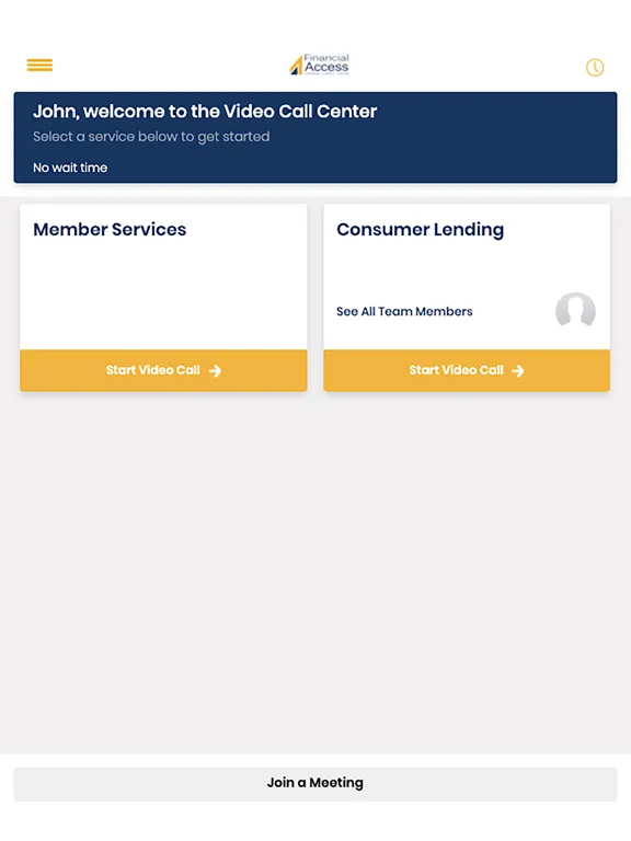 Financial Access Video Banking iPad  Screenshots