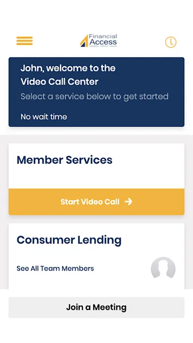Financial Access Video Banking Screenshots