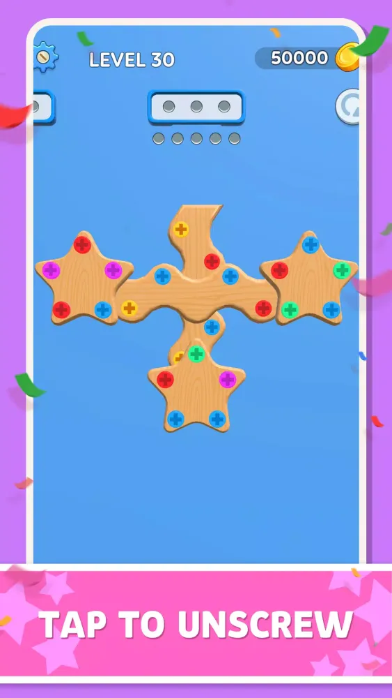 Color Wood Screw Puzzle Screenshots