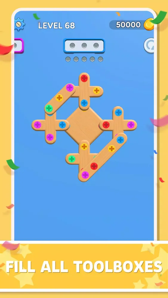 Color Wood Screw Puzzle Screenshots