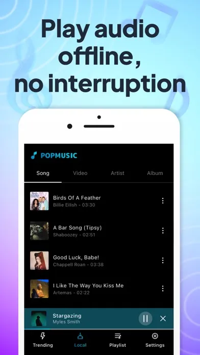 Capturas de tela do POPMusic: MP3 Player, Offline