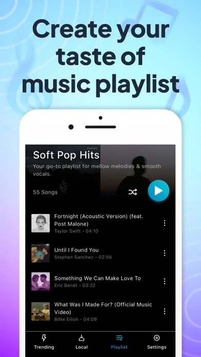 Capturas de tela do POPMusic: MP3 Player, Offline