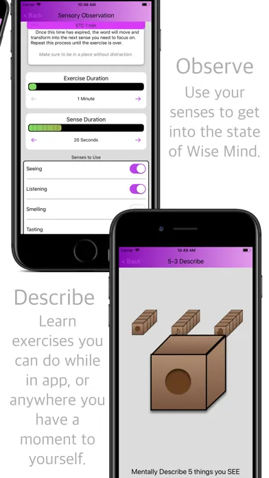 DBT Mindfulness Tools Screenshots