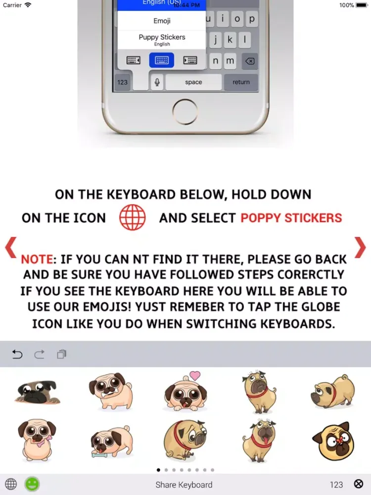 Ảnh chụp màn hình của Puppy Stickers iPad 