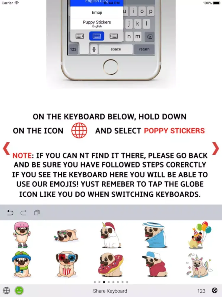 Ảnh chụp màn hình của Puppy Stickers iPad 