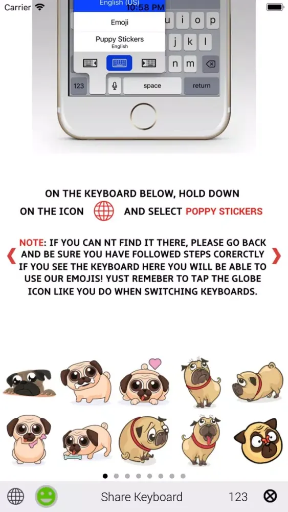 Ảnh chụp màn hình của Puppy Stickers