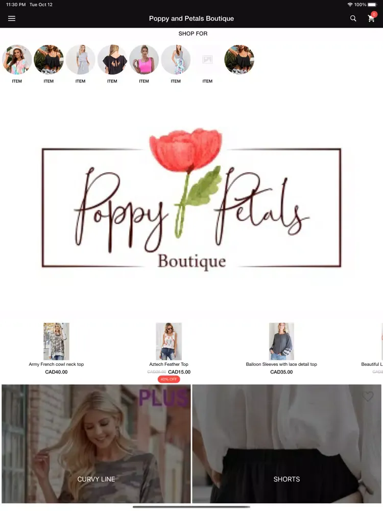 Capturas de tela do Poppy and Petals Boutique iPad 