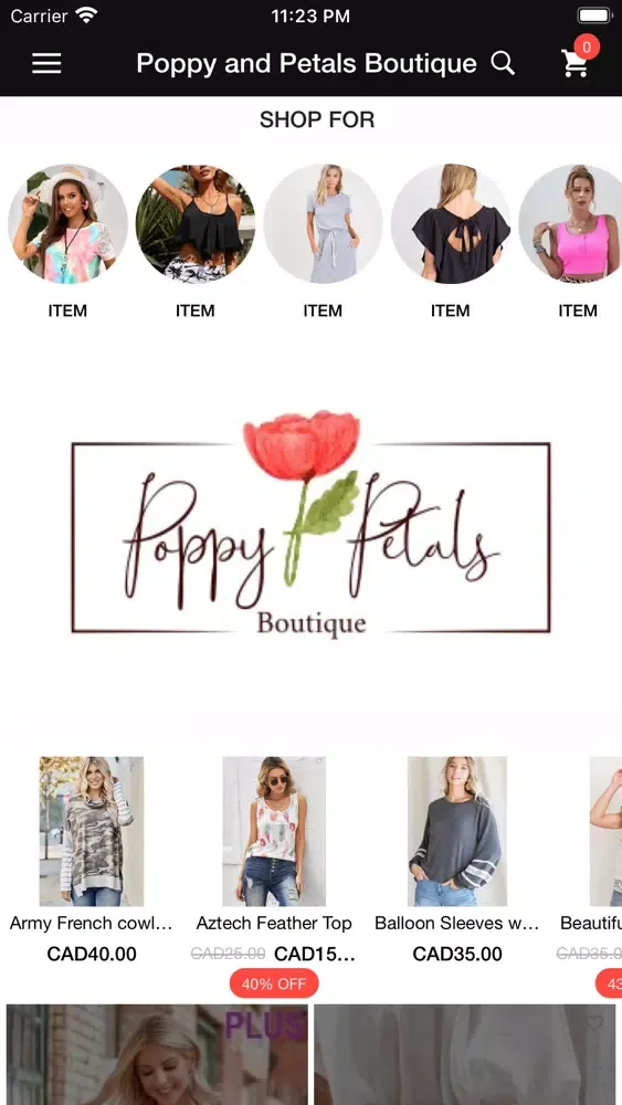 Capturas de tela do Poppy and Petals Boutique