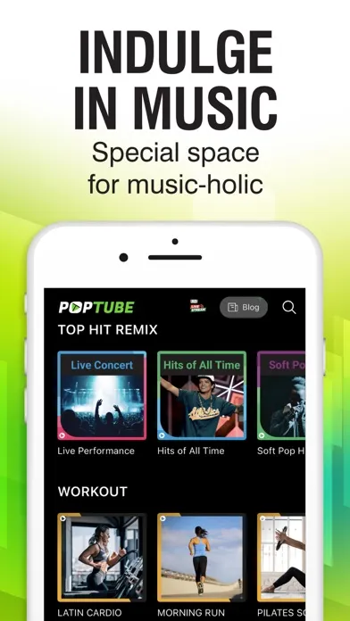 Capturas de tela do POPTube: Music & Video No Ads