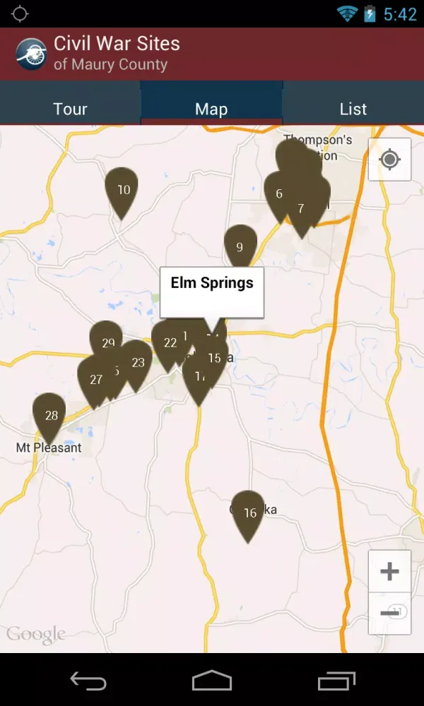 Capturas de pantalla de Civil War Sites of Maury Co.