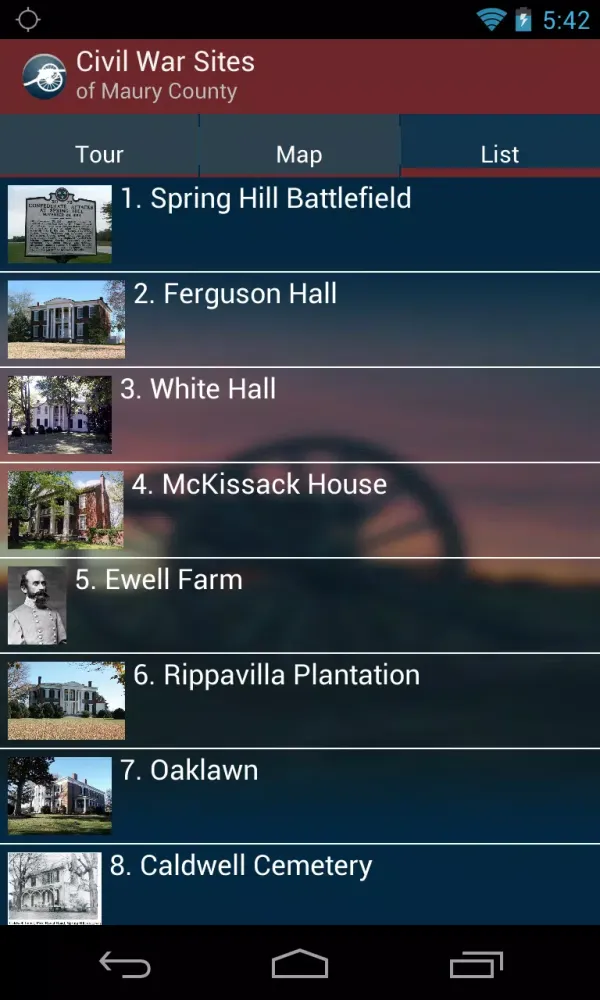 Capturas de pantalla de Civil War Sites of Maury Co.