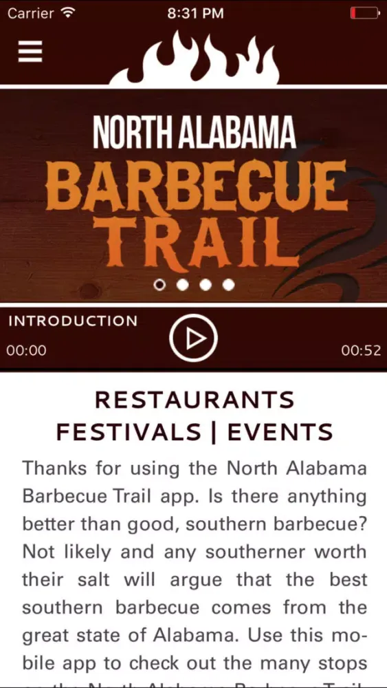 ภาพหน้าจอของ North Alabama Barbecue Trail