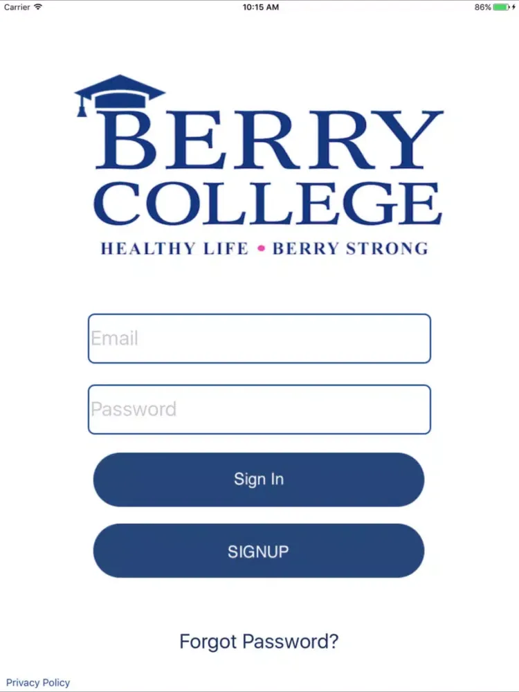 Berry College Healthy Life: Berry Strong iPad  스크린샷