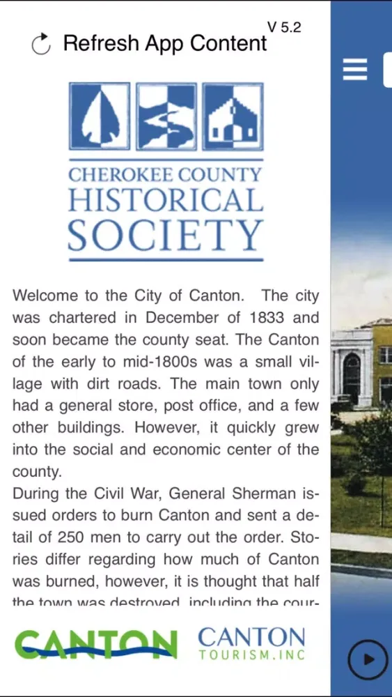 Capturas de tela do Canton Historic Walking Tour