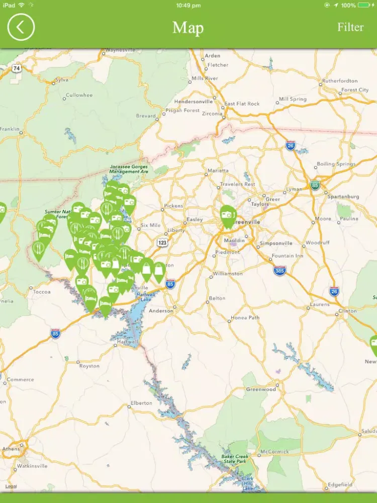 Ảnh chụp màn hình của Discover Oconee County South Carolina iPad 