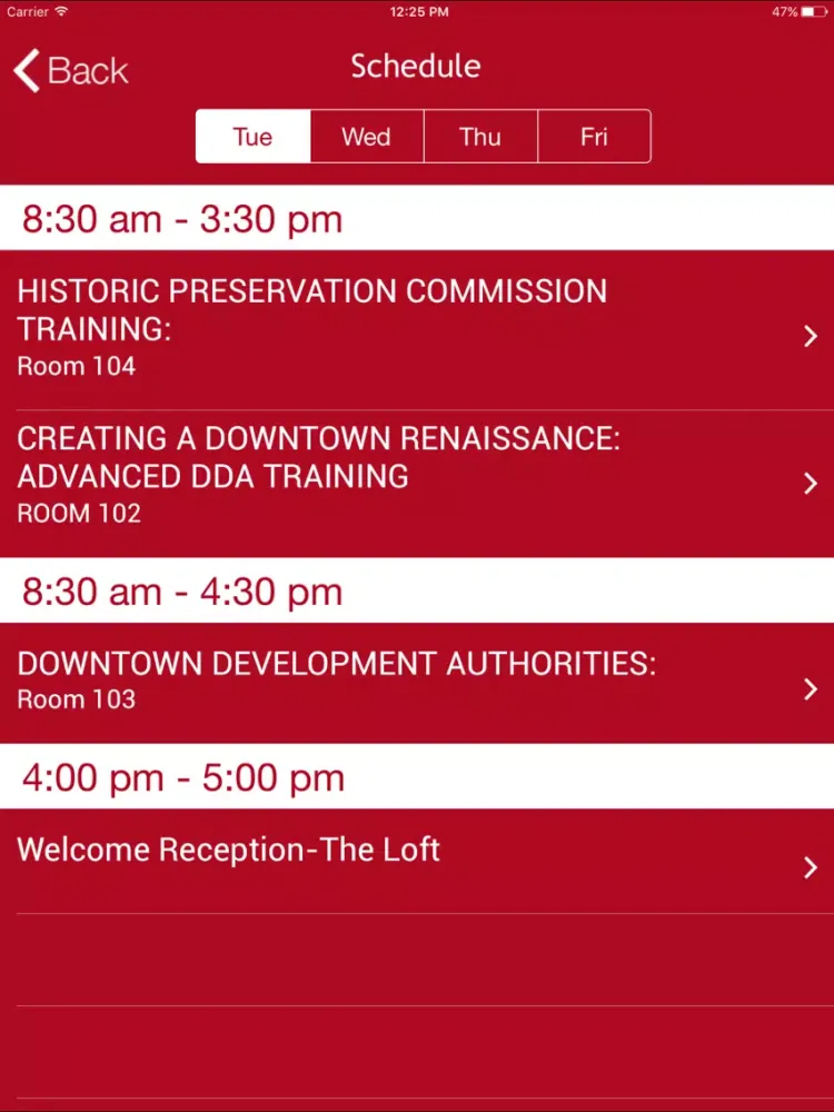 Georgia Downtown Conference iPad  Screenshots