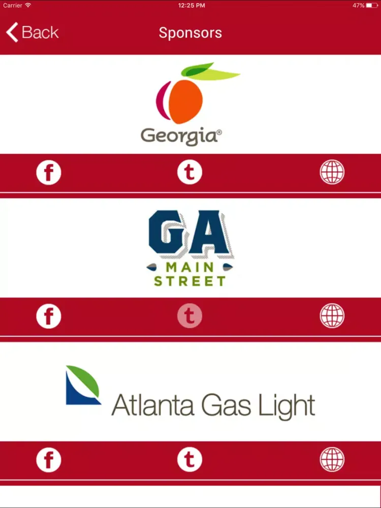 Georgia Downtown Conference iPad  Screenshots