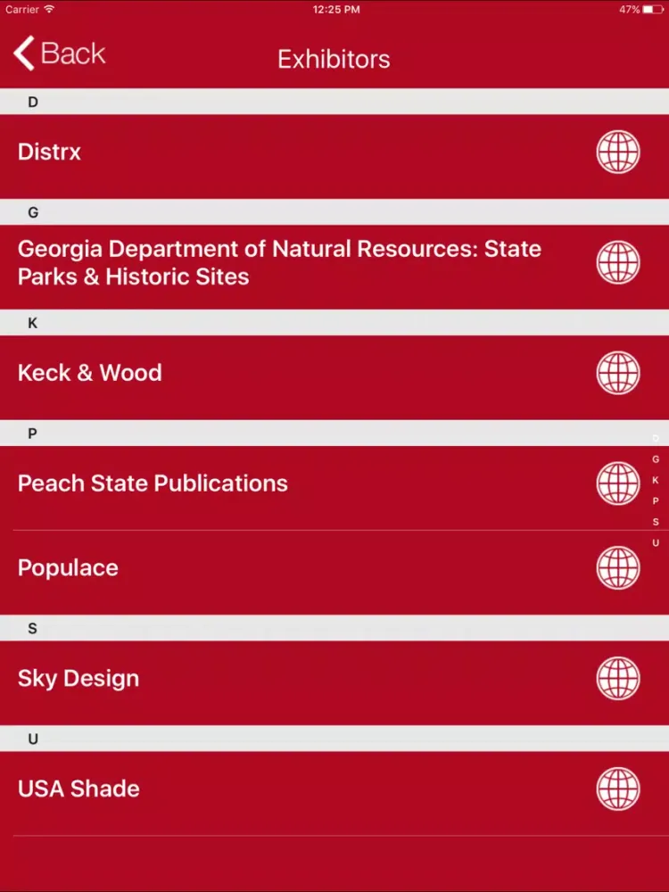 Georgia Downtown Conference iPad  Screenshots