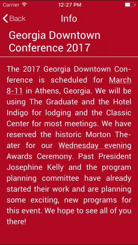 Georgia Downtown Conference Screenshots