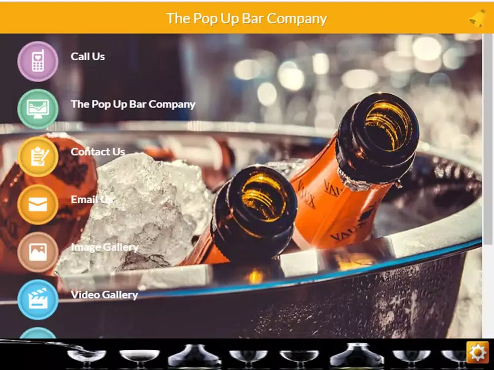 Tangkapan layar The Pop Up Bar Company iPad 