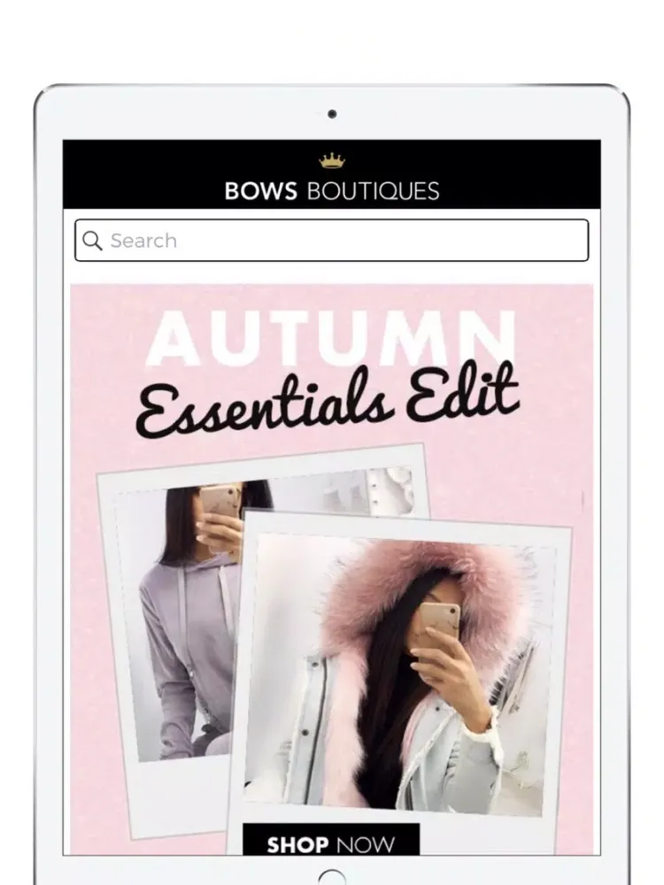 Capturas de tela do Bows Boutiques iPad 