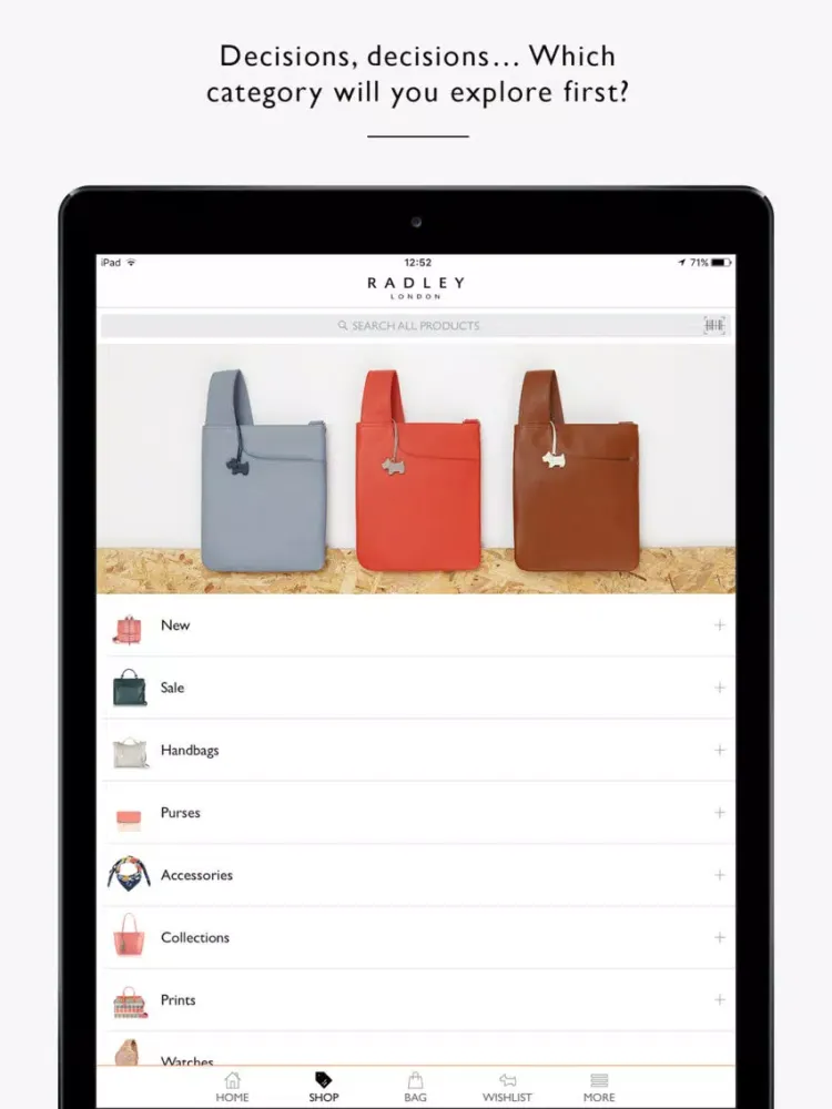 Capturas de pantalla de Radley iPad 