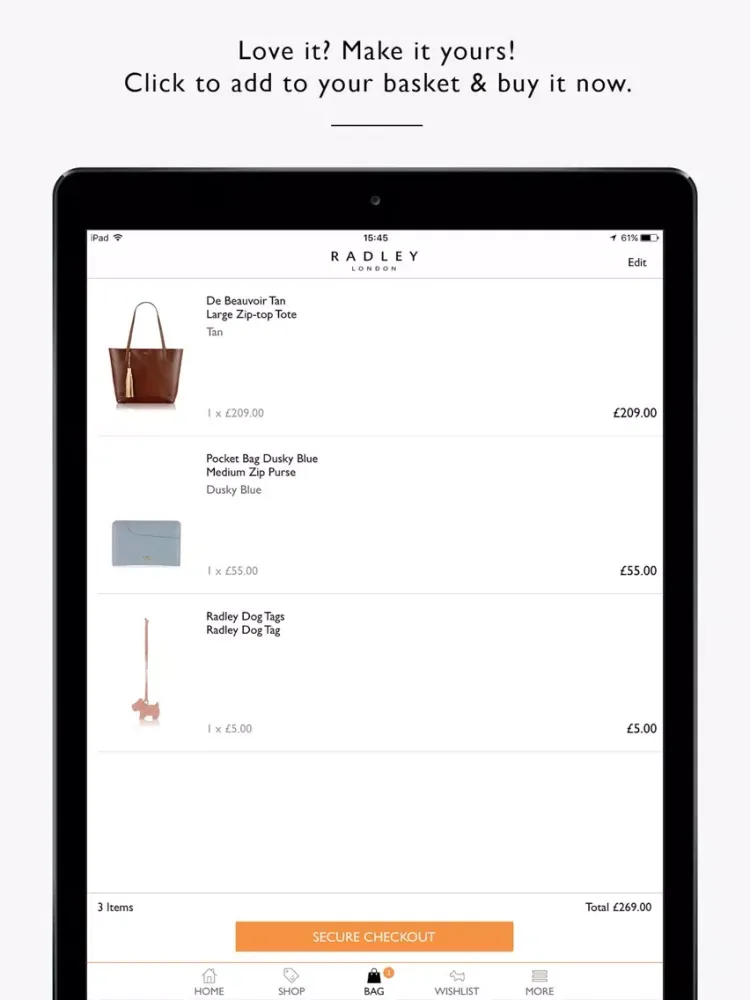 Capturas de pantalla de Radley iPad 