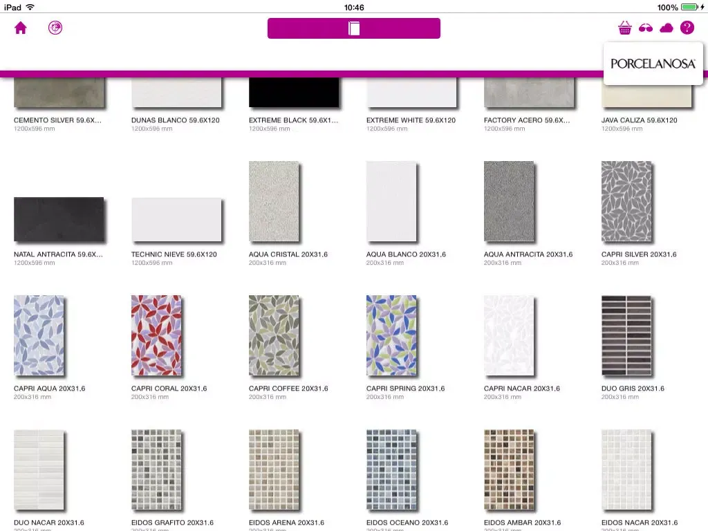 Porcelanosa-Library iPad  Screenshots
