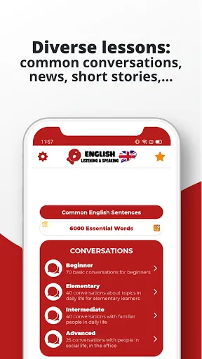 Ảnh chụp màn hình của English ー Listening・Speaking