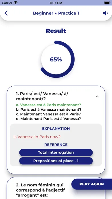 FRENCH GRAMMAR・Lessons & Tests Ekran Görüntüleri