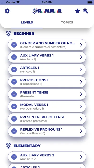 ภาพหน้าจอของ Italian GrammarーLessons・Tests