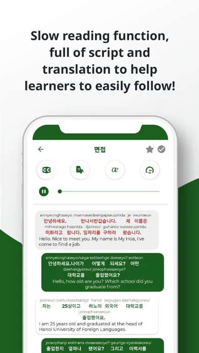 Korean ー Listening・Speaking سکرین شاٹس