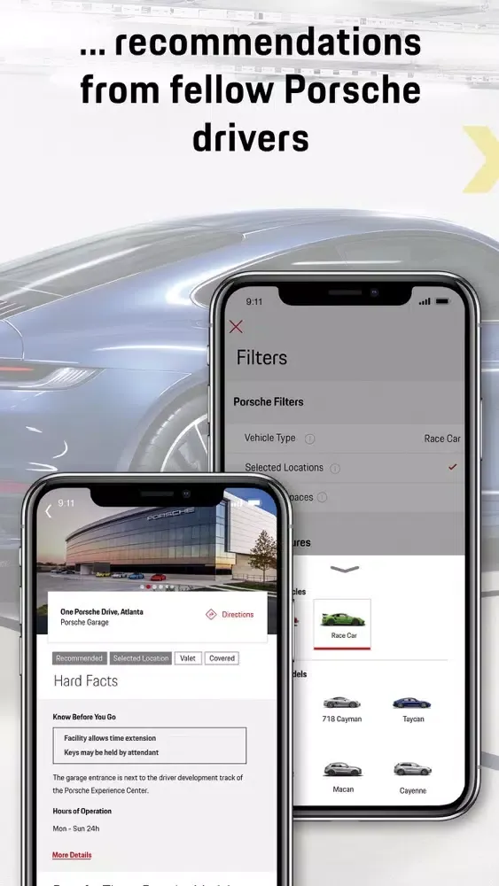 Capturas de tela do Porsche Parking Plus