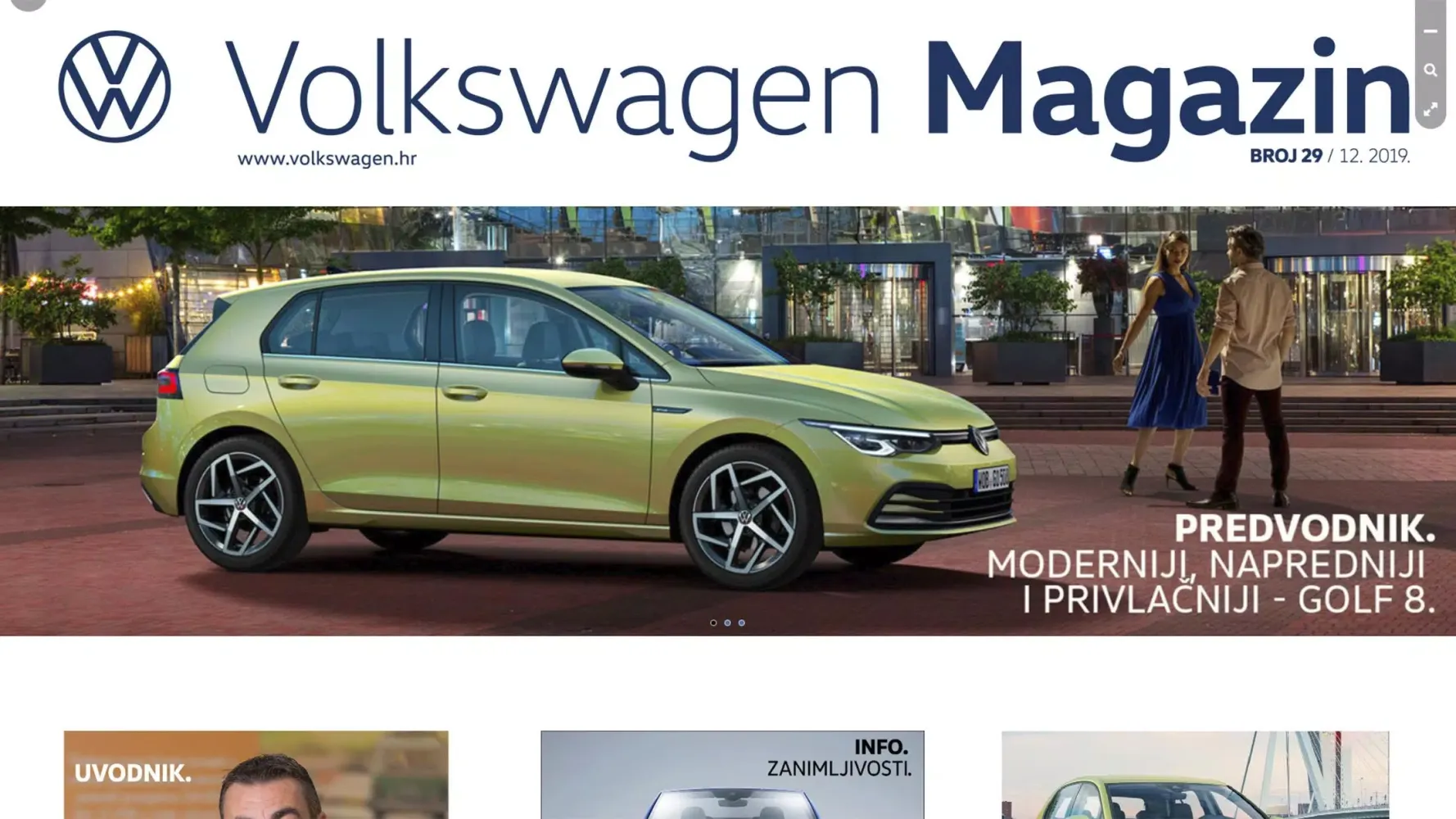 Capturas de pantalla de Volkswagen magazin Hrvatska